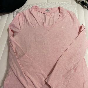 COPY - Nike light pink v neck long sleeve work out/ everyday wear top Size L